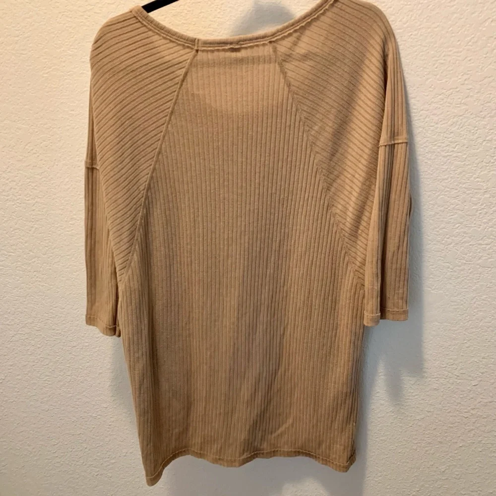 Tan Ribbed Top - Picture 4 of 6